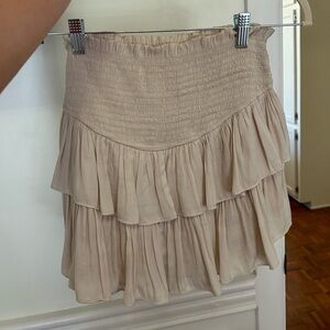 Elegant Cream Ruffled Skirt